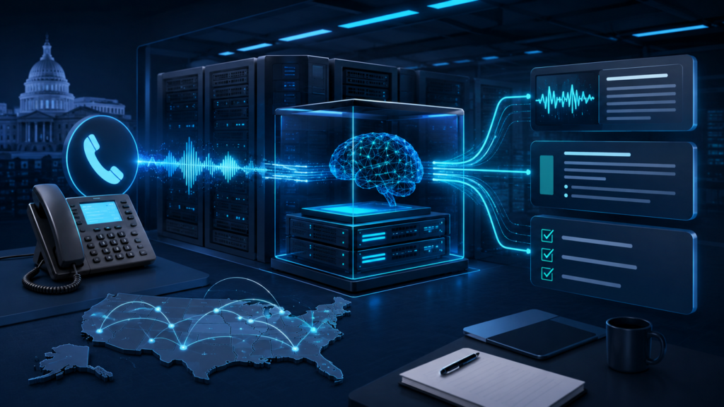 3CX business calls processed by a secure local AI server for transcripts and summaries